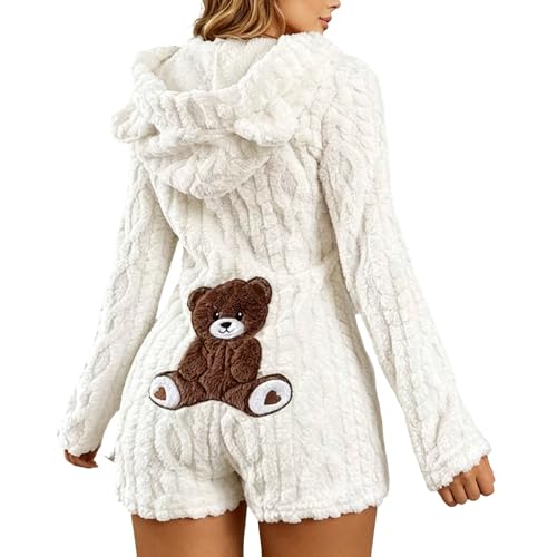 Pijama coreano tipo mono de forro polar para mujer que elimina el frío sin perder ligereza