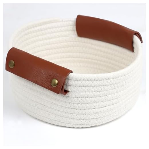Togous Pequena cesta de armazenamento, linda mini cesta de tecido de corda de algodão, minúscula caixa de armazenamento redonda decorativa, cestas de presente vazias boho para organização, organizador