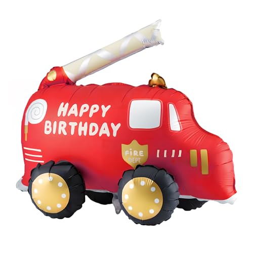 Balão camião de bombeiros, decoração de aniversário camião de bombeiros, balão de alumínio, decoração de aniversário, tema carros para aniversários e festas temáticas