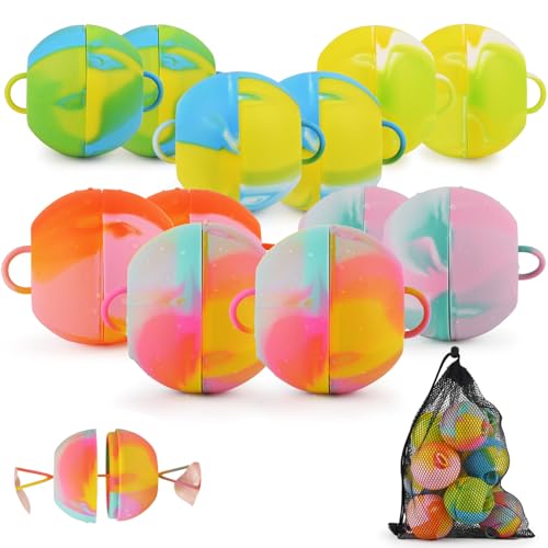 12Pcs Reusable Water Balloons for Kids and Adults Quick Fill Water Bombs for Summer Outdoor Games, Backyard Party Supplies Birthday Gifts