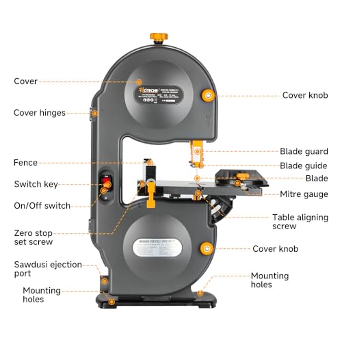 HOTECHE 7.5 INCH Band Saw 3-Amp Tilted Cutter for Wood & Metal - Image 2