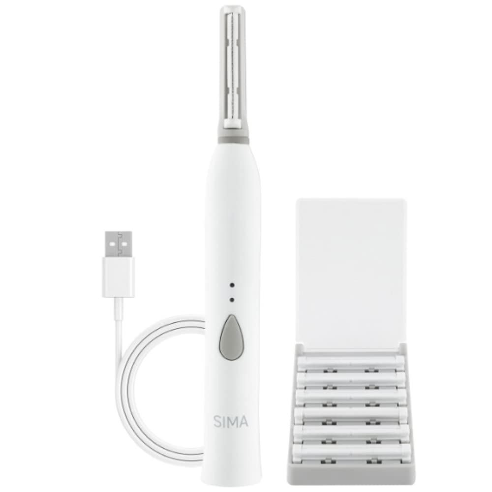 Spa Sciences - SIMA Dermaplaning Tool - Patented Painless 2 in 1 Facial Exfoliation & Peach Fuzz-Hai