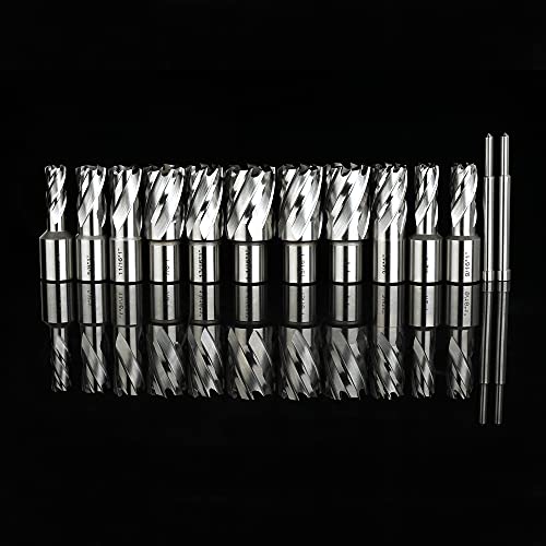 Oscarbide 13 Pcs 3/4"Weldon Shank 1"Cutting Depth And 7/16 To 1-1/16 Inch Cutting Diameter Mag Drill Bits thumb #8