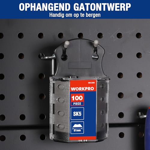 WORKPRO Trapeziumsnijmes met dispenser, 100 stuks - Afbeelding 6