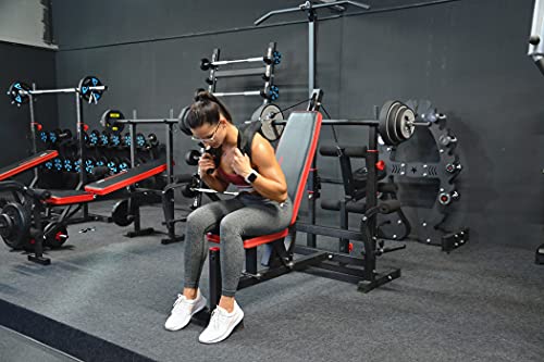 Universal Hantelbank Kraftstation Fitnesscenter mit Latzug, Curlpult, Butterfly, Bein- und...