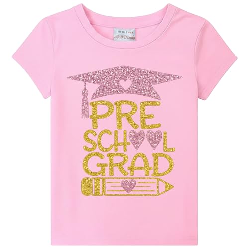Preschool Graduation Shirt for Kids Pre-K Grad Gifts for Girls Boys T-Shirt Top (US, Numeric, 5, Regular, PreK Grad)