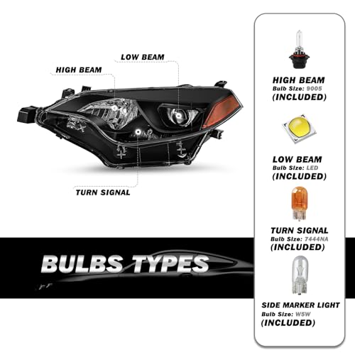 Image of SOCKIR Headlight Assembly Fit for 2014 2015 2016 Toyota Corolla