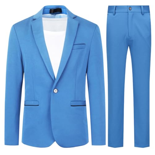 Allthemen Herren Anzug Stretch 2 Teilig Herrenanzug Slim Fit Business...