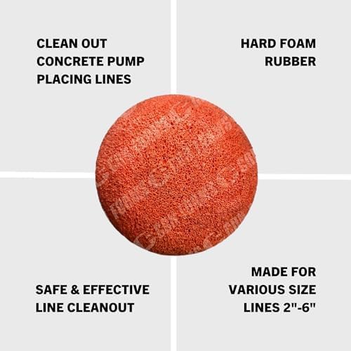 Concrete Pump System Cleanout Sponge Ball - Hard (2.5"), Case of 50