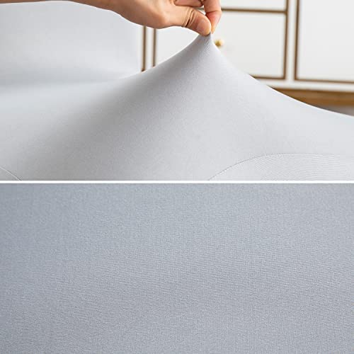 Image of HOKIPO Dining Chair Protector Cover Set of 2 Elastic Slip Frill Covers (AR-4092-D2*2)