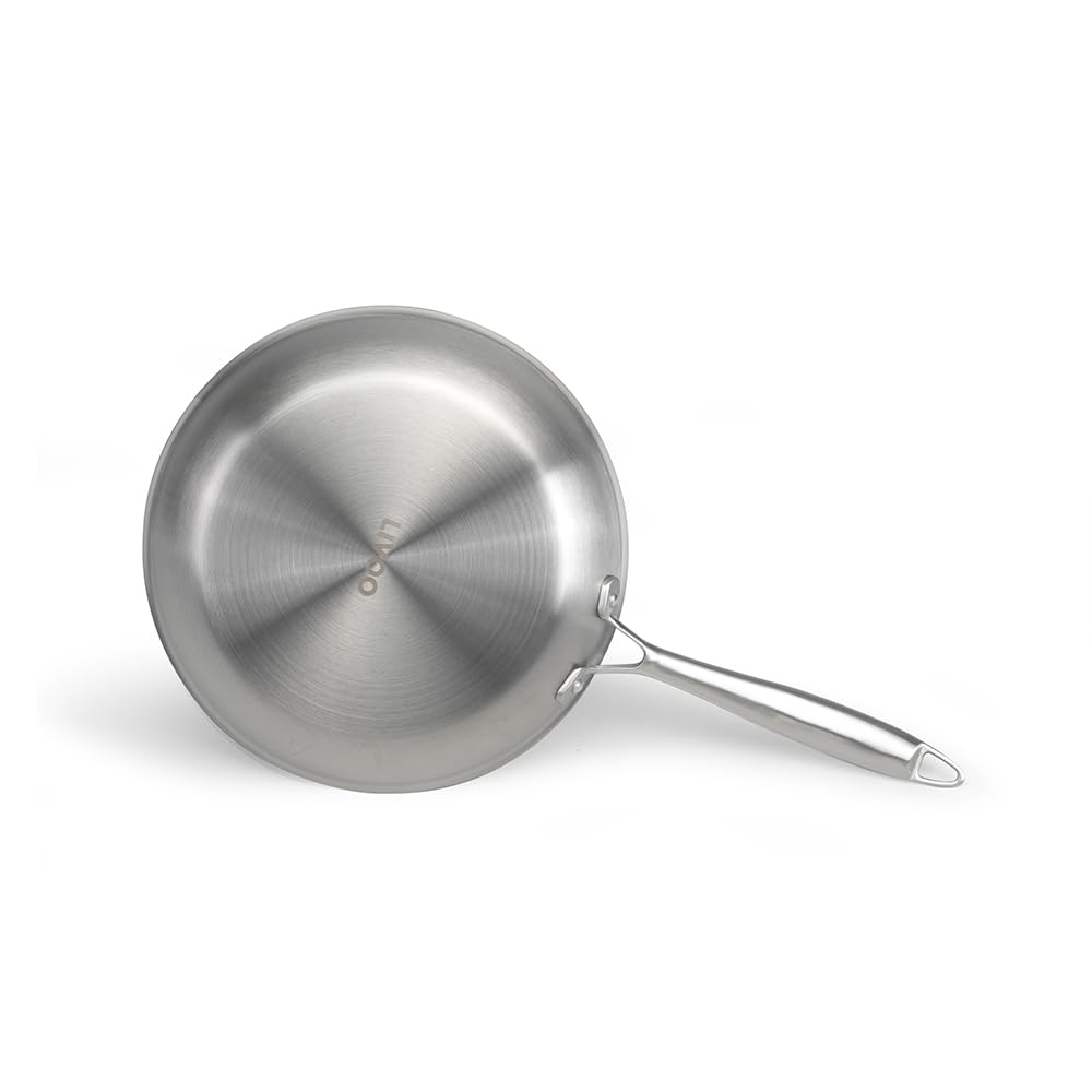 Livoo - Poêle en acier inoxydable 20 cm MEP157 - Gamme Brigade - inox triply - sans PFAS, Argent