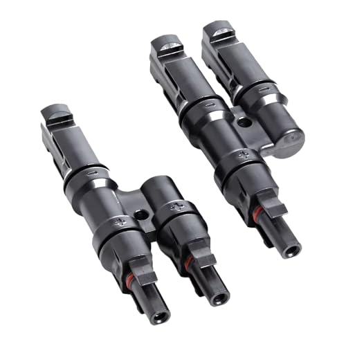 Kleines Kraftwerk MC4 Y Stecker 2 Stück Solar Verteiler zur Parallelschaltung von Solarmodulen Easy-Klick Verschluss Solarstecker für Solarkabel & Balkonkraftwerk