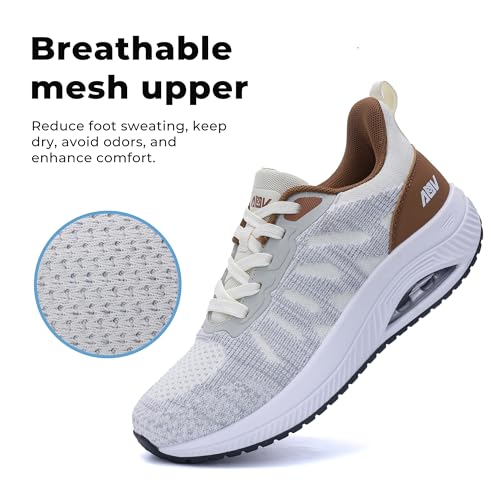 Image of QAUPPE Womens Walking Shoes with Arch Support Athletic Orthotic Sneakers for Women Foot Pain Relief