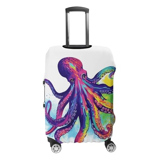 Colorful Octopus Printed Luggage Cover Protector, Fits 18-32 Inch Luggage4