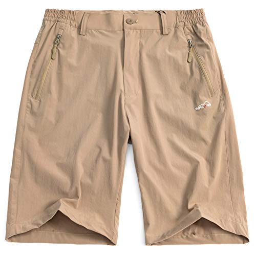 svacuam Men's Outdoor Quick Dry Cargo Shorts with Multi Pockets (Dark Khaki,34)