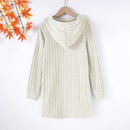 Boys Girls Mid Length Knitted Cardigan Jacket Fall Winter Lightweight Coat Kids Long Sleeve Solid Color Hoodie4