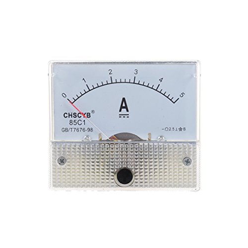 Sahkgye Mini-ampèremètre analogique Actuel，Ampèremètre et voltmètre analogique de Tension, 85C1-A Analogique Panneau de courant Metre CC 5A AMP Amperemetre