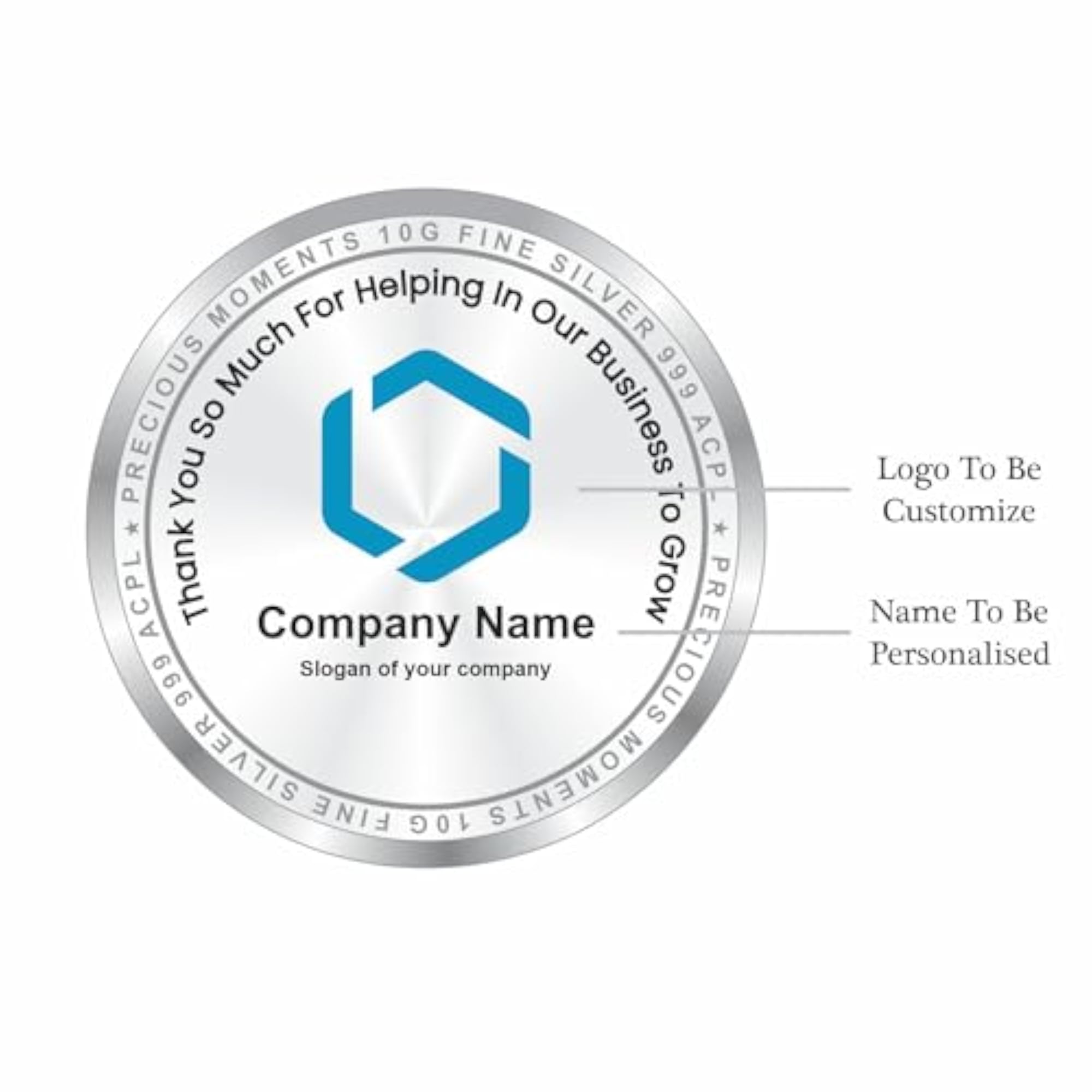 Personalised BIS Hallmarked Silver Coin, Perfect for Gifting