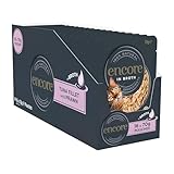 Encore 100% Natural Wet Cat Food Tuna Fillet with Prawn in Broth (Pack of 16 x 70g Pouches)