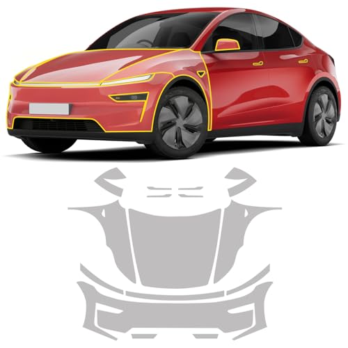 for Tesla Model Y Premium Juniper 2025 2026 Precut Paint Protective Film Front Hood Fender Kit 8.5 Mil TPU PPF Clear Car HD Scratch Waterproof UV Resistant for Tesla Exterior Accessories