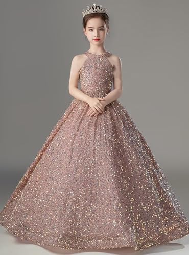 Sequin Pageant Dress for Girls Sparkly Ball Gown Flower Girl Dresses for Wedding Princess Kids Toddle Dress3
