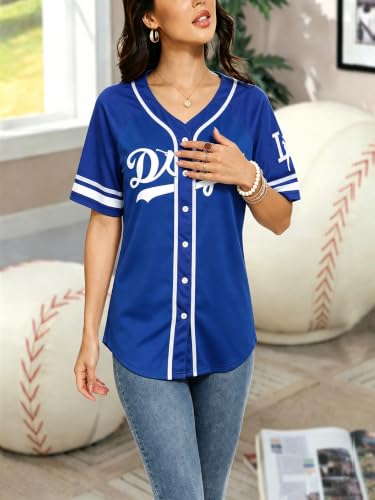 Image of Baseball Jersey Women Baseball Shirts Baseball Team Button Down Jerseys | Game Day Striped Jersey, Perfect for Daily Outings, Photos, Sports, Hip-Hop Party, Campus Wear, Weekend Hangout