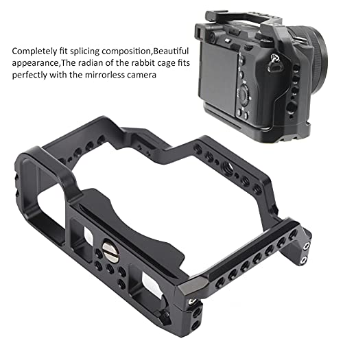 Image of Aluminum Alloy Camera Video Protective Cage Rig Photography Accessory Holder Support Frame with Cold Shoe Mount Threaded Hole Equipment Attachment for Sony A7C System