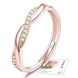 YOEE Rose Gold Ring Eternity Ring Infinity Rings for Women Girls, Adjustable Wedding Promise Thumb Rings for Women with Cubic Zirconia Engagement Rings Jewellery Gift for Her