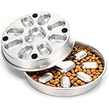 Stainless Steel Slow Feeder Dog Bowls, 2 Cups Metal Slow Feeder Bowl for Small & Medium Dogs, Pet Feed Bowl with Non-Slip Mat Base for Fast Eaters to Slow Down Eating, Dishwasher Safe, 1 Pack