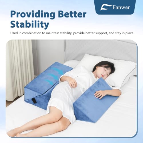 Image of Fanwer Positioning Wedge Pillow for Side Sleeping (3 in 1),23.6 inch,Light Blue
