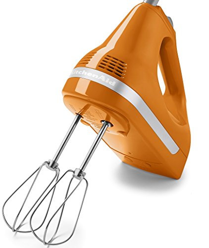 KitchenAid RRKHM9TG Renewed 9 Speed Hand Mixer, Tangerine