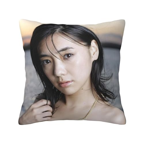 倉科カナ 5 枕カバー抱き枕カバーファッション45 x 45 cm部屋装飾両面正方形の部屋プレゼントルーム装飾車隠しファスナー クッション 18x18in