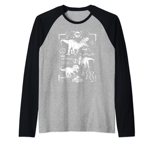 T-shirt baseball Jurassic World Indominus Rex blanc pour passionnés de paléontologie pop