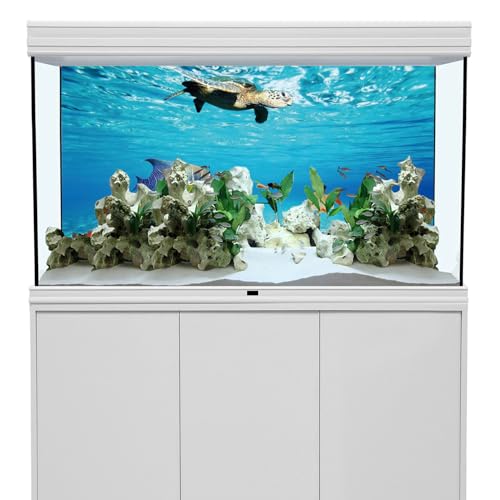 MIRRORANG 76x30cm Underwater World Aquarium Background Blue Sea Water Turtle Background Undersea Theme Fish Tank Poster - Image 2
