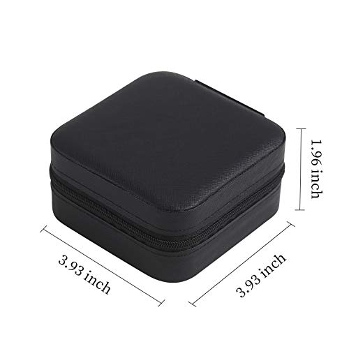 Image of CASEGRACE Travel Jewelry Case, Small Jewelry Box Portable Jewelry Travel Organizer Display Storage Case for Rings Earring Necklace Bracelet, Gift for Women Girls, Black
