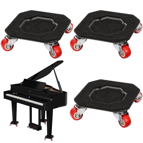 Datanly 3 Pcs Piano Dolly for 3-leg Grand Pianos - 4.5