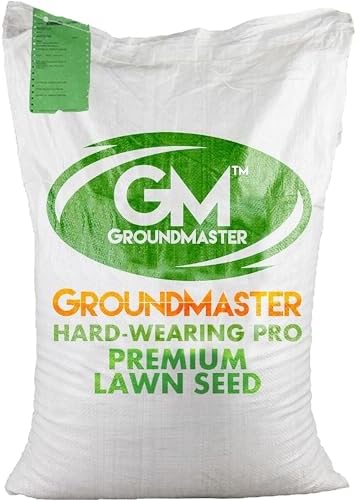 GroundMaster Premium Lawn Grass Seed  1KG Hard Wearing & Fast Germination Grass Seeds for Family Lawns and Gardens, Coverage up to 60M2 for Overseeding, Tough Lawn Seed Mixture, Pet-Friendly
