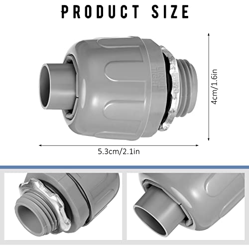 1/2 Inch Liquid Tight Connector Pvc Electrical Conduit Fittings Straight 180 Degree Flexible Conduit Connector For Home Kitchen Bathroom Tube Tool Supplies (50 Pcs) #TOP1