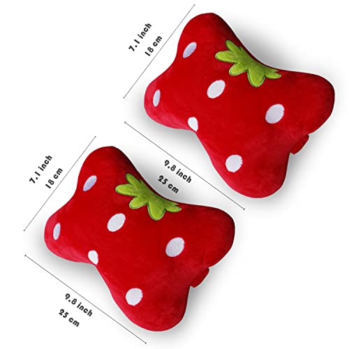 Image of Sexysamba Car Headrest Pillow,Cartoon Neck Pillow for Car,Comfortable Soft Car Seat Pillow for Driving,Head Rest Cushion,Cute Neck Pillow for Travelling and Home 2Pcs (Red)