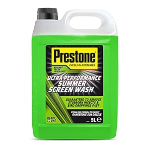 Prestone Screenwash, Ready To Use Screen Wash For Cars, High Performance Cleaning With Streak Free Formula, Maximum Visibility Summer Windscreen Washer Fluid, Removes Stubborn Dirt, 5L Bottle