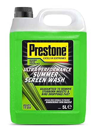 Prestone Screenwash, Ready to Use Screen Wash for Cars, High Performance Cleaning with Streak Free Formula, Maximum Visibility Summer Windscreen Washer Fluid, Removes Stubborn Dirt, 5L Bottle - View 2