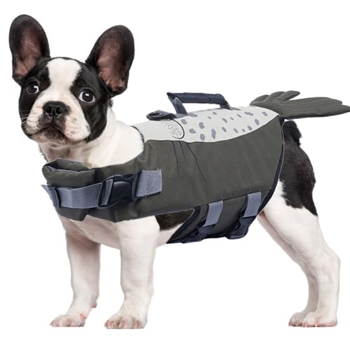 RUYICZB Dog Life Jacket for Swimming Boating, Dog Life Vest Dog Flotation Vest High Buoyancy, Shark Dog Swim Safety Vest, Dog Life Jacket with Rescue Handle for Small Medium Large Dogs,Sea Lion,S
