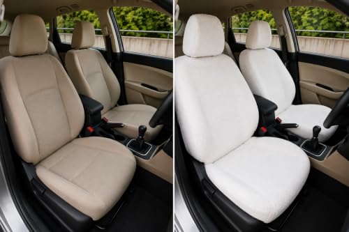 Image of JK Curtains Universal Fit Car Seat Cover Towel for 5 Seater Cars | Soft Plush Fabric Front & Rear Seat Covers with Headrest Covers | Full Seat Coverage | Washable & Reusable | Car Seat Protector