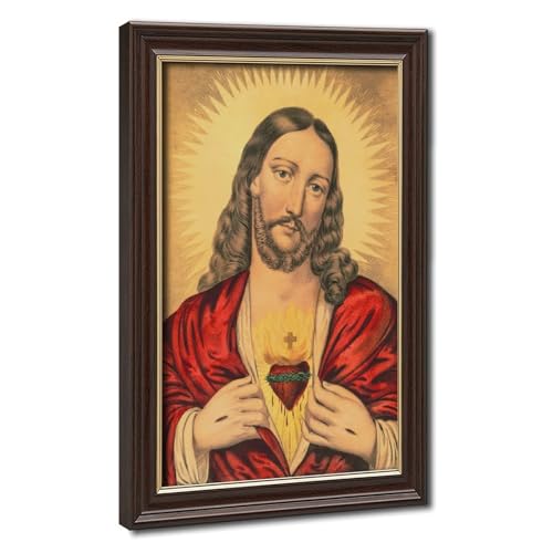 Sacré-Cœur de Jésus toile spirituelle avec message d'amour divin pour apaiser le foyer