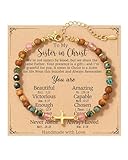 Christian Gifts for Women, Cross Jesus Religious Sister in Christ Faith Spiritual Baptism Gifts Bracelet Jewelry for Women, God Rosary Prayer Biblical Spiritual Scripture Catholic Easter Bracelets Gift for Woman