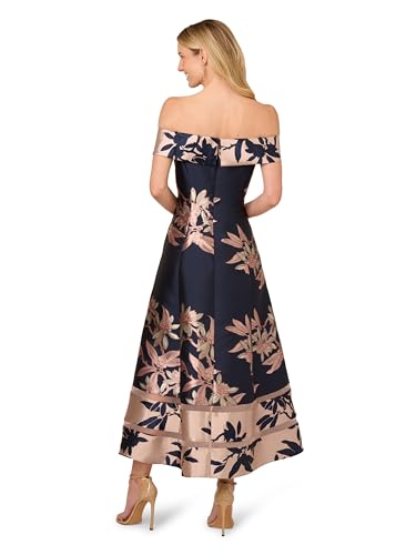 Adrianna Papell Women's Off Shoulder Jacquard Dress2