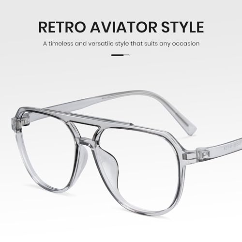 Image of Cyxus Aviator Blue Light Glasses for Women Men Reduce Eye Strain 8196 | Eye Protection,UV Protection,Retro Pilot Frame,Ideal for Office Work Daily Wear