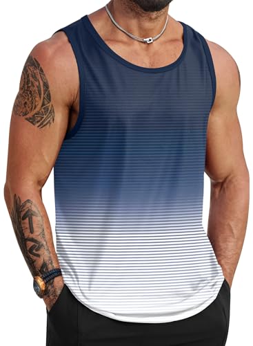 Image of VOGSTART Mens Hawaiian Beach Tank Tops Summer Vacation Muscle Top Graphic Sleeveless Shirts (S-3XL)
