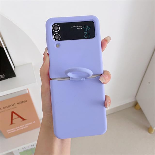 Image of MIDOS Back Cover Compatible with Samsung Z Flip 4 Silicone Case Full Protection Shock Proof Case for Samsung Galaxy Z Flip 4 (Purple)