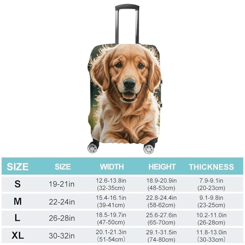 Golden Retrievers Luggage Cover, Washable Elastic Suitcase Cover Protector Fit 18-32 Inch Luggage2